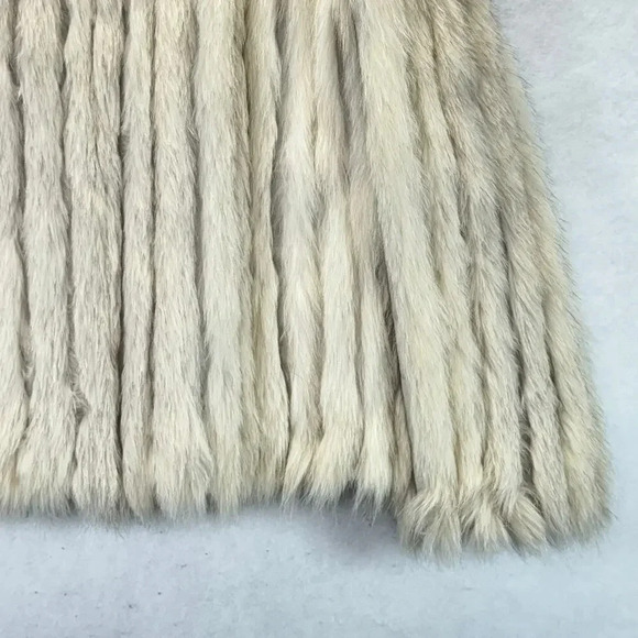 Saga Fox Blue Fox Real Fur Finland Ivory Cream Soft Luxury Glamorous Jacket Sz L - Picture 5 of 11